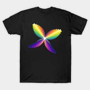 Rainbow Butterfly | Flying Wings Bar Charts Black T-Shirt